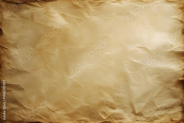 Obraz Aged Vintage Paper Texture Crinkled, Brown, Grunge Background for Design Projects - Perfect for Antique, Retro, or Rustic Themes