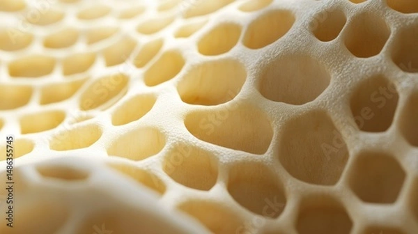 Fototapeta Honeycomb surface texture abstract beige background organic structure seamless pattern