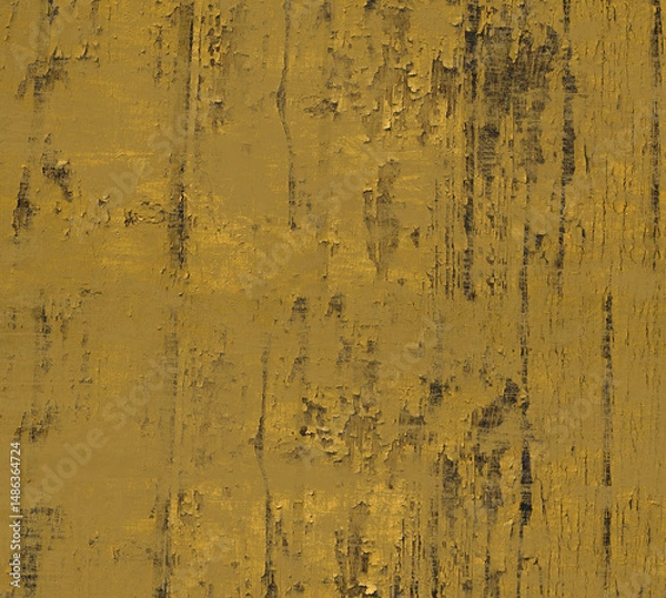 Fototapeta Peeling gold leaf abstract background. Unique mix of elegant gold and vintage grunge texture for Christmas, New Years, party invite, banner, poster, wallpaper. 