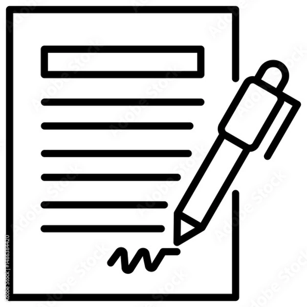 Obraz File Agreement Line Icon