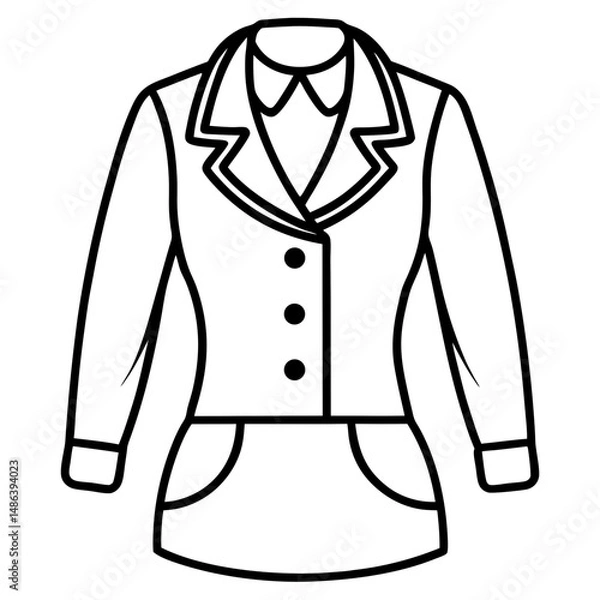 Fototapeta Flight Attendant Uniform Silhouette Vector