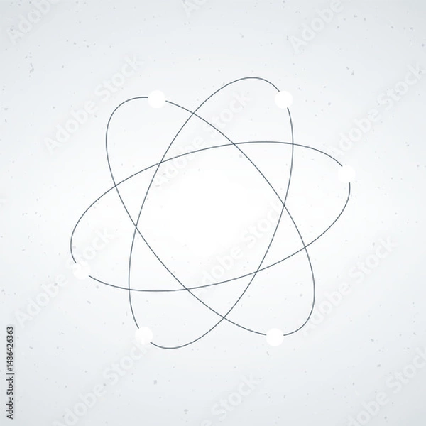 Obraz Abstract Representation of an Atom Structure With Electrons and Nucleus