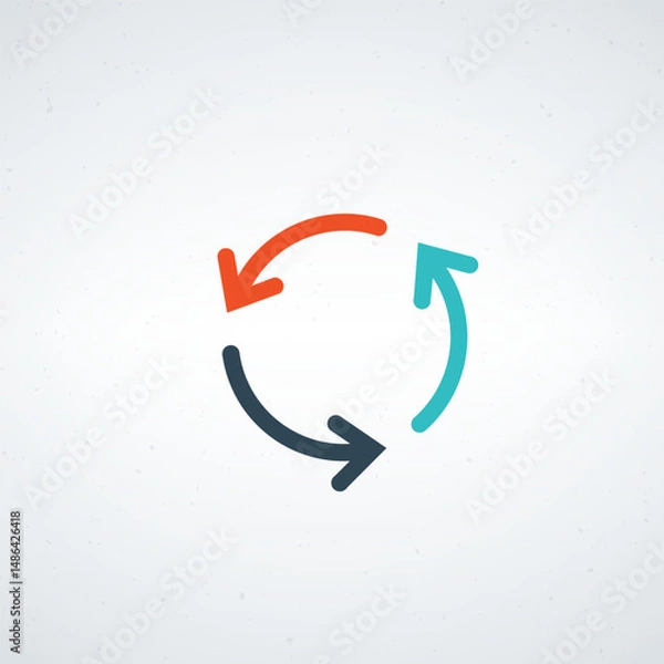 Obraz Circular Diagram with Arrows Depicting Continuous Flow or Cycle Concept