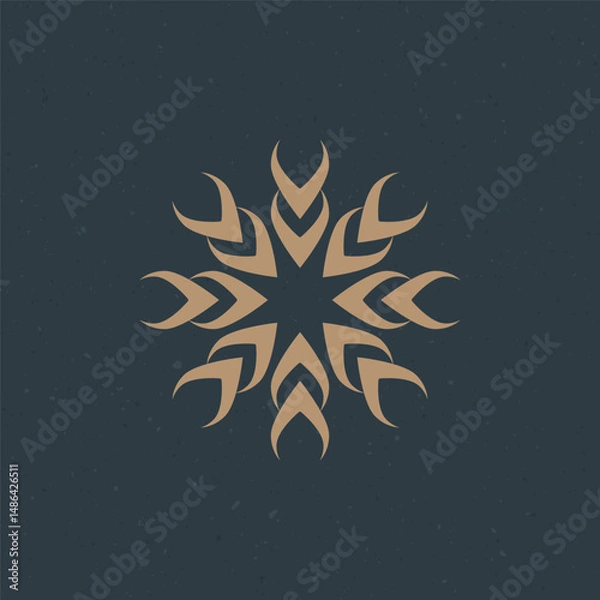 Obraz Elegant Decorative Mandala Artwork in Gold and Dark Blue Tones for Design