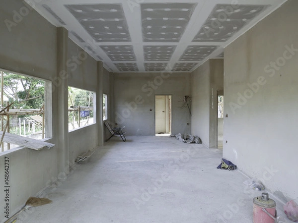 Obraz The building structure home interior from concrete