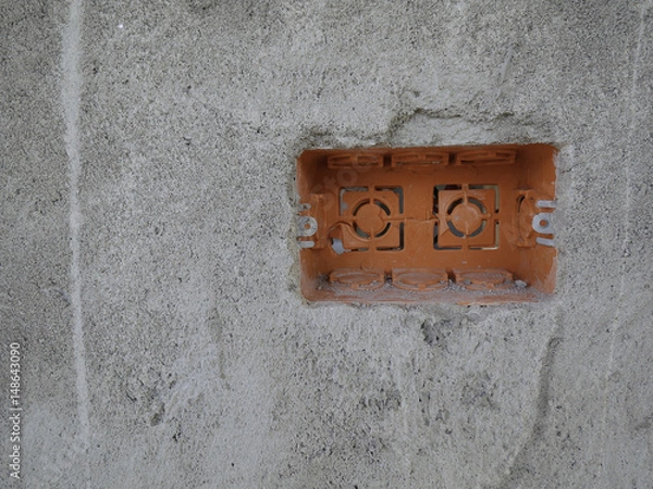 Obraz Orange Socket box nstallation on the wall