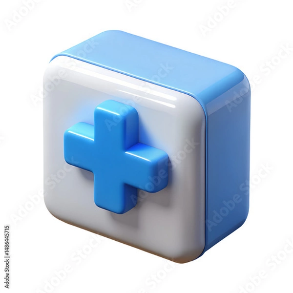 Obraz 3d render of medical cross symbol isolated on black background healthcare illustration concept