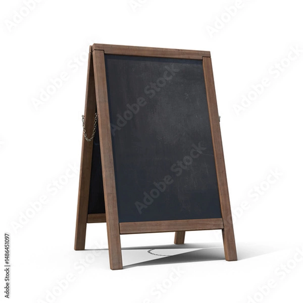 Obraz Restaurant menu display blank chalkboard isolated on transparent background