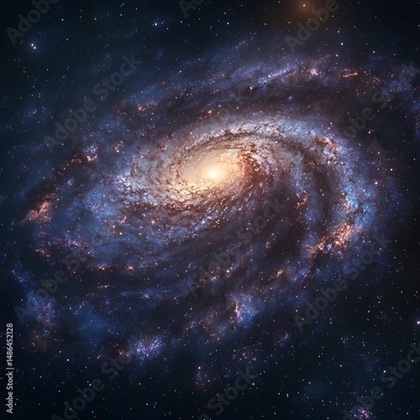 Fototapeta Milky Way surrounded spherical halo containing scattered clusters Structure and Contents Full galaxy halo visual Galaxy render Digital art