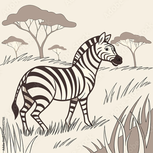 Fototapeta zebra in the grass