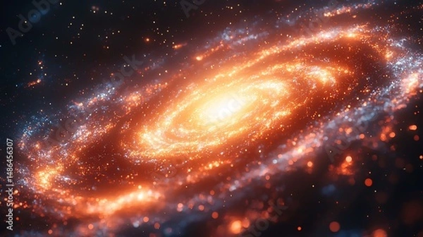 Fototapeta Modern scientific rendering of spiral structure based radio data Revised Galaxy Mapping Spiral data overlay Scientific vector Digital art