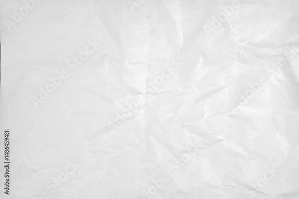 Fototapeta White wrinkled paper background texture