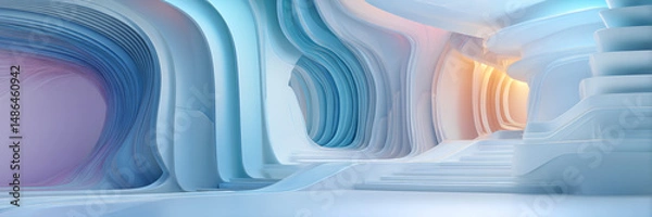 Fototapeta abstract modern background with fluid architectural lines