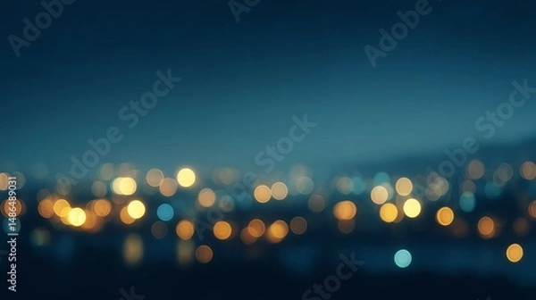 Fototapeta Blurred city lights at night bokeh effect creating an abstract background.