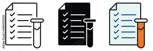 Fototapeta Set of medical lab results icon collection. Lab Results, Diagnosis report symbol. Vector Illustration.