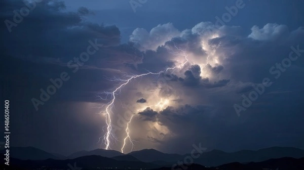 Obraz storm clouds and lightning