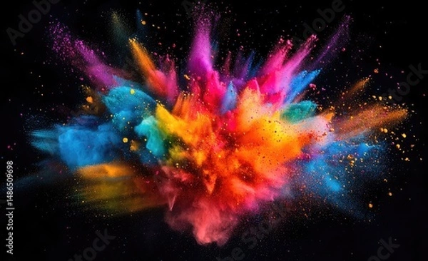 Fototapeta Vibrant explosion of colorful powder (4)