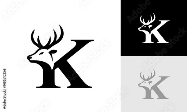 Obraz letter K deer logo