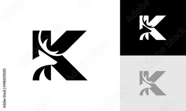 Obraz letter K deer logo