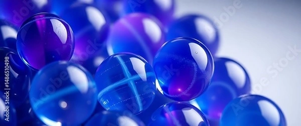 Obraz bunch of blue and purple balloons are in the air