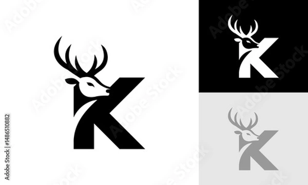 Obraz letter K deer logo
