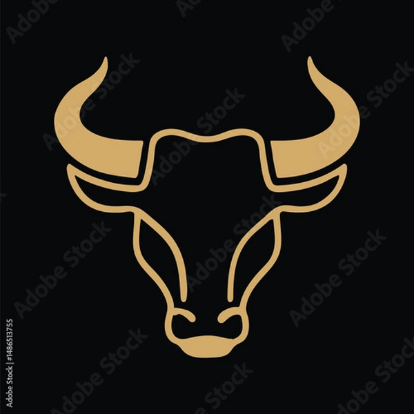 Fototapeta bull head vector illustration