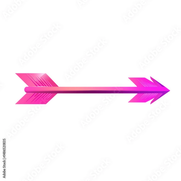 Obraz Bold Arrow with Defined Contours in Vivid Fuchsia C Isolated on Transparent Background