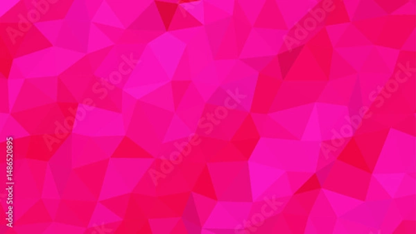 Fototapeta An abstract pink geometric background. A bright pink 3d triangle texture.