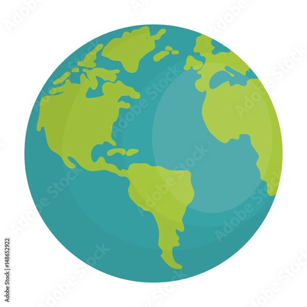 Fototapeta earth planet icon over white background. vector illustration