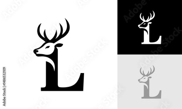 Obraz letter L deer logo