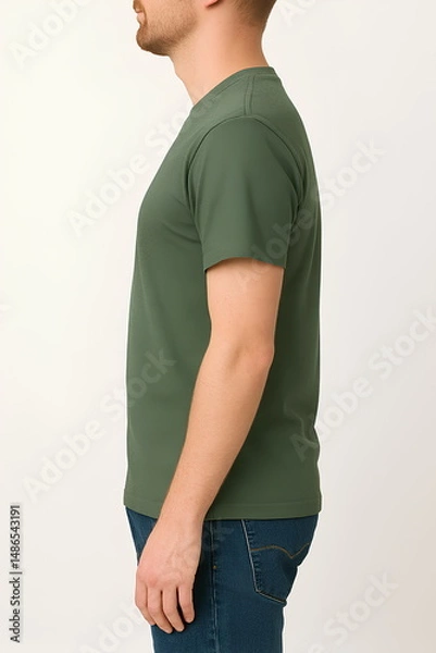 Obraz T-Shirt Mockup Template with Man Standing for Design and Print Preview