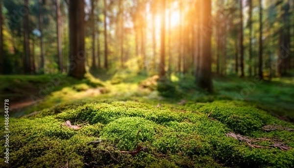 Obraz image of forest ground with blurry background