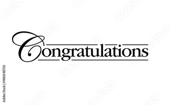 Obraz congratulations lettering text design with elegant frame