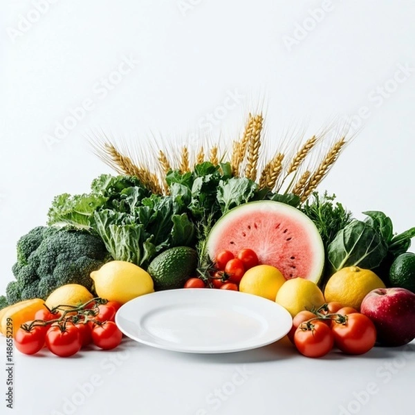 Obraz Fresh Produce  Empty Plate.
