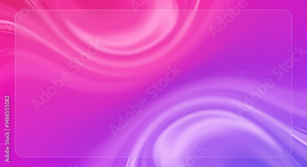 Obraz Abstract background with pink and purple swirls and a translucent rectangle in the center area of it