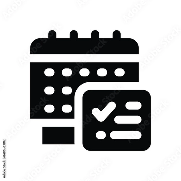 Fototapeta planner glyph icon. Strong and solid vector icon for websites, mobile interfaces, presentations, and visual branding. High quality and easy to edit.