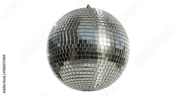 Fototapeta Isolated Sparkling Disco Ball with Mirrored Tiles