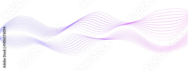 Fototapeta Abstract gradient colorful wave line element. Wave with blend lines . A curved wavy line . Digital equaliser of a frequency track. Vector