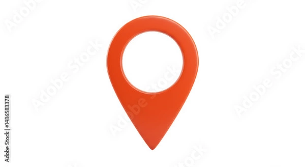 Obraz Isolated Glossy Orange Map Pointer Navigation