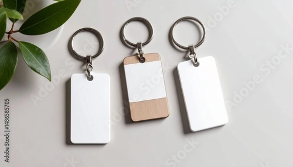 Obraz key chain mockups on white background