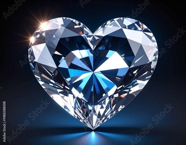 Obraz Heart shaped diamond. on a black background.