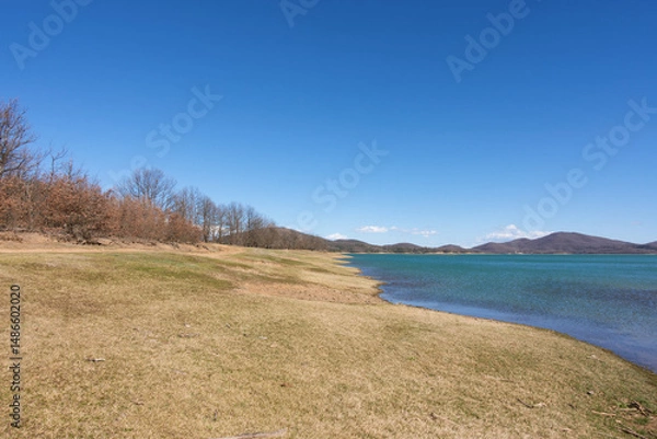 Fototapeta Wonderful scenery around the artificial Plastira lake, Karditsa, Greece