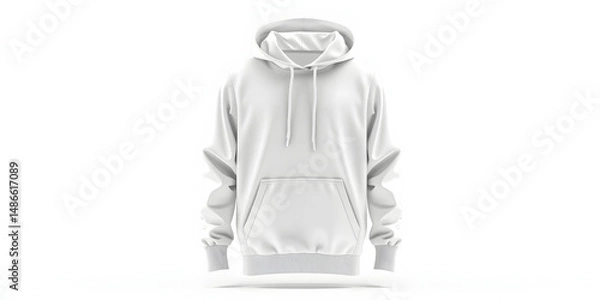 Fototapeta Blank White Hoodie Mockup .Generated with AI