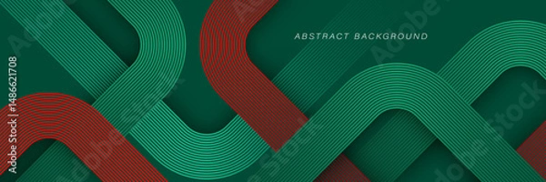 Obraz Geometric abstract background. Red and green lines pattern. Modern creative design. Minimalist style. Suit for cover, wallpaper, backdrop, presentation, banner, booklet, flyer, brochure