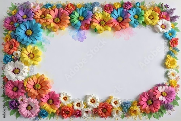 Fototapeta rainbow color and white color paper
