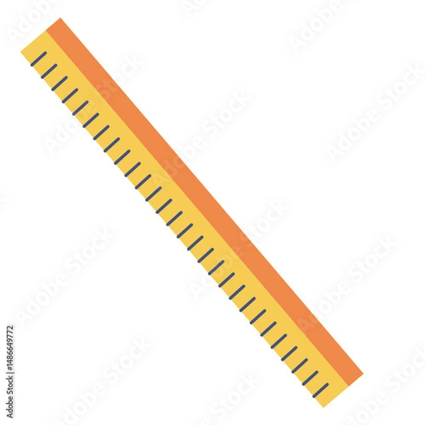 Obraz Yellow straight ruler icon. Vector