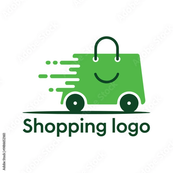 Fototapeta Shopping logo with delivery and shopping concept.
