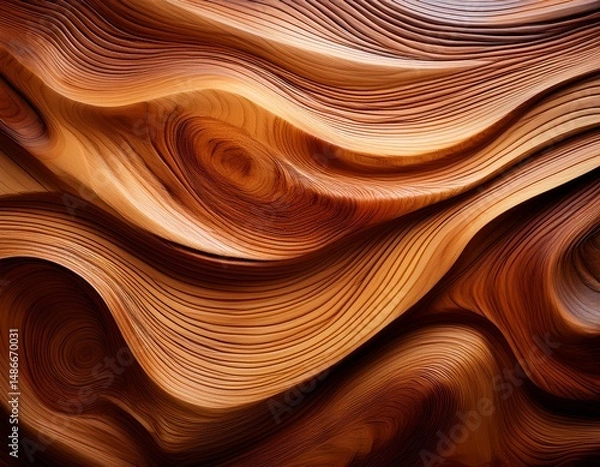 Fototapeta abstract wood grain a symphony of curving textures and warm tones