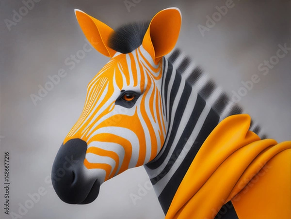 Obraz abstract images creatively utilizing animal traits: zebra stripes rearranged into abstract patterns