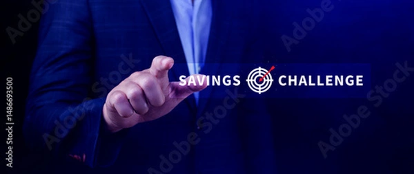 Fototapeta Savings Challenge, Saving money and financial goals or challenges concept, Turn Small Changes into Big Financial Wins. Creative Ways to Achieve Your Financial Goals.